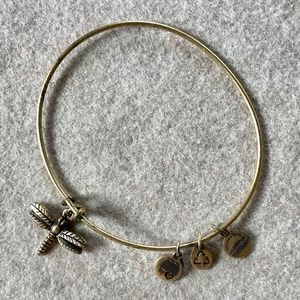 Alex & Ani Brass Energy Dragonfly Charm Adjustable Bracelet